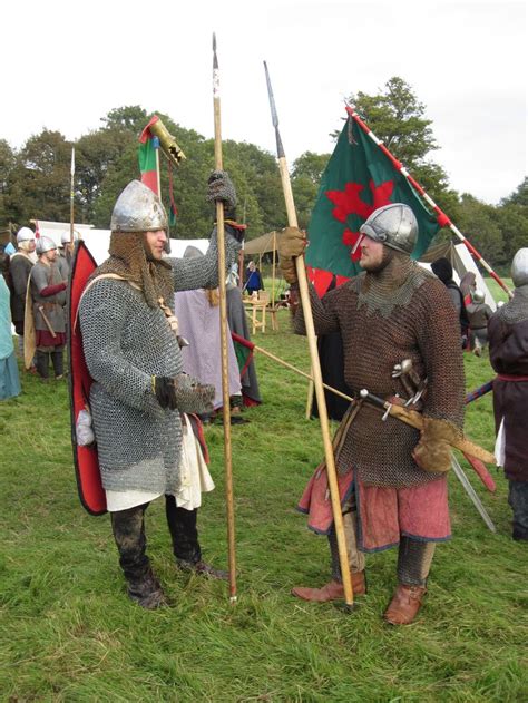 Norman Warriors Getting Ready For The Battle Of Hastings Reenactment At Battle Abbey 2014