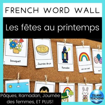 French Spring Celebrations Word Wall Cards Mur De Mots F Tes Au