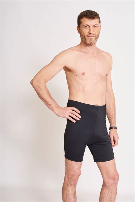 Mens High Waist Ostomy Swimsuit Black Etsy