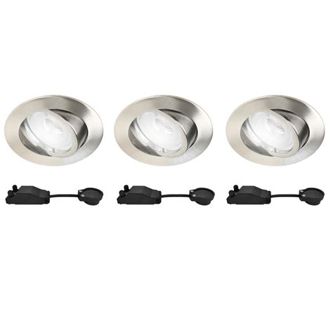 Kit 3 Spots à Encastrer Orientable Bama Gu10 4000k Inspire Rond Nickel