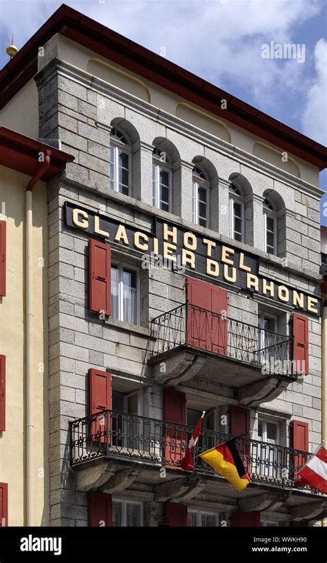 Hotel Glacier Du Rhone Stock Photo Alamy