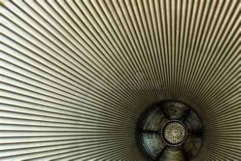 Jet Engine Exhaust Cone With Ridged Steel Structure Stock Photo Image