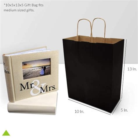 Prime Line Packaging Black Kraft Paper Bags With Handles Retail T Bags Bulk 25 Pcs 10x5x13