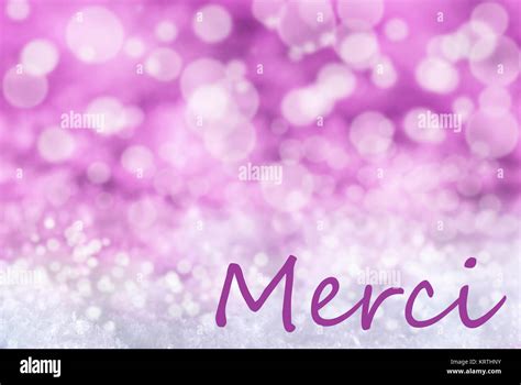 French Text Merci Means Thank You Pink Or Rose Christmas Bokeh