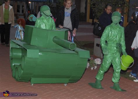 Life Size Green Army Men in a Tank Halloween Costume | DIY Instructions ...