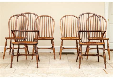 Set Of Six Classic Bow Back Oak Windsor Chairs For Sale At 1stdibs