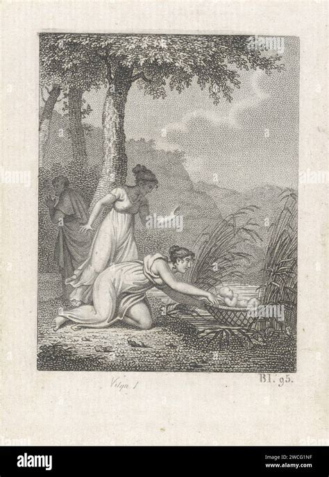 Pharaoh S Daughter Finds Moses In The Biezen Mandje Philippus Velijn 1820 Print The Daughter