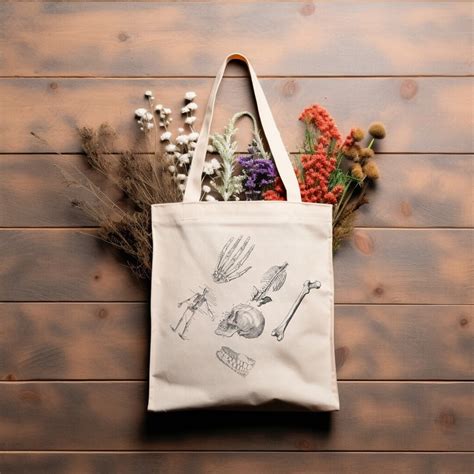 Skeleton Bag Skull Tote Bag Skeleton Tote Bag Anatomy Bag Medical