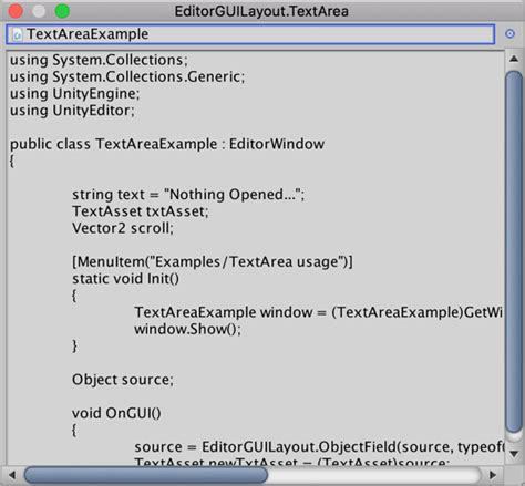 Unity Scripting Api Editorguilayout Textarea