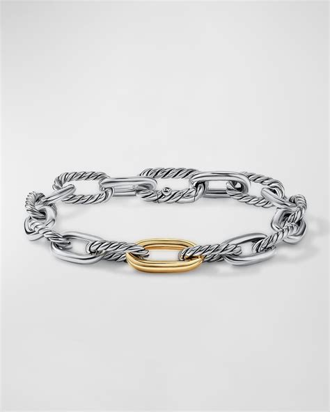 David Yurman Dy Madison Chain Bracelet In Silver With 18k Gold 8 5mm Neiman Marcus