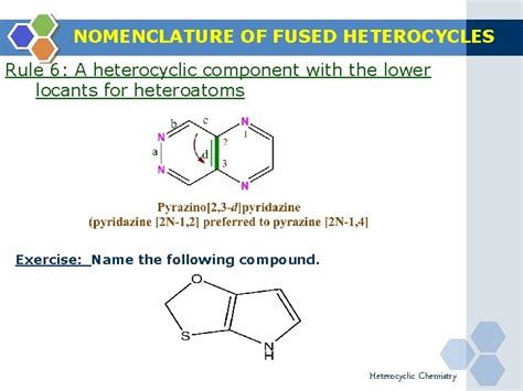 Heterocyclic Chemistry Nomenclature Of Heterocyclic Compounds