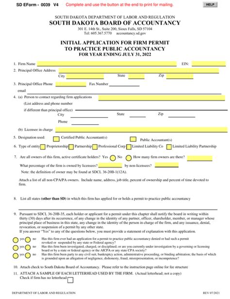 Sd Sales Tax Form Printable