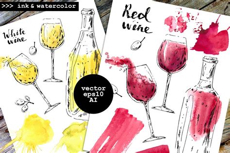 Wine Graphic Set Graphic By Katya Bogina Creative Fabrica