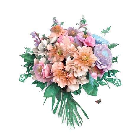 Watercolor Flower Bouquet Graphic · Creative Fabrica