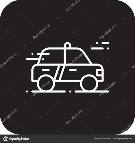 Police Car Transportation Icon Black Filled Line Style Vehicle Symbol ...