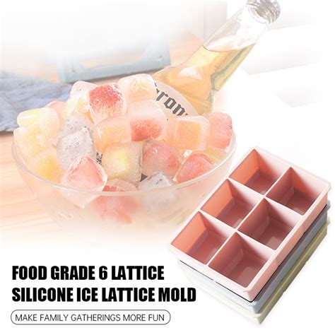 Jual Jumbo Ice Cube Mold Cetakan Es Batu Silikon 6 Cube Dengan Tutup