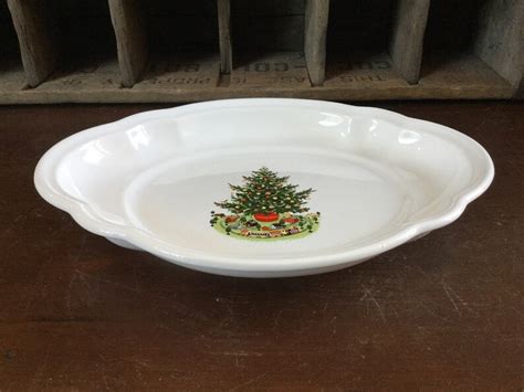 Vintage Pfaltzgraff Heritage Christmas Tree Oval Relish Tray Etsy