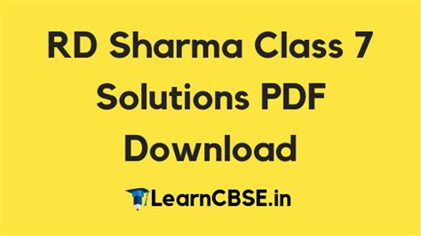 Rd Sharma Class 7 Solutions Pdf Download 2020 21 Book