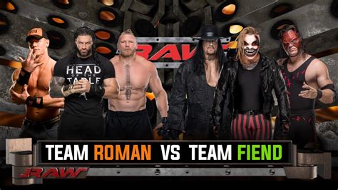 Team Roman Reigns Brock Lesnar John Cena Vs Fiend Bray Wyatt