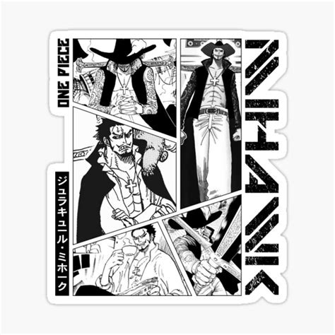 "Mihawk Manga Panel - black version" Sticker for Sale by Neoxnime ...