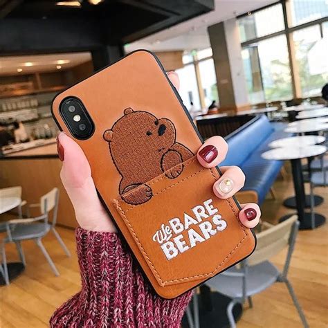 We Bare Bears Leather Phone Cases For IPhone Leather Phone Case Bear