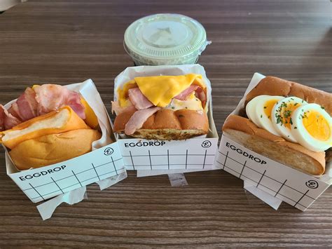 Had Eggdrop Sandwiches In Korea Maple Bacon Cream Cheese Garlic Bread Ham Egg And Cheese