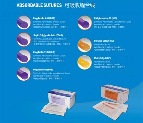 Ce Approved Medical Absorbable Sutures Pga Surgical Suture Thread With