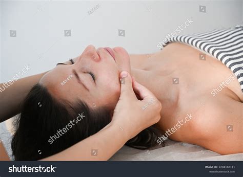 Attractive Brunette Woman Enjoys Hand Facial Stock Photo Shutterstock