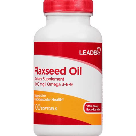 Leader Flaxseed Oil 1000 Mg Softgels 100 Each Delivery Or Pickup