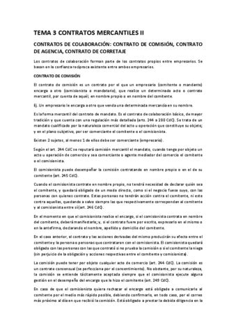 TEMA 3 DERECHO MERCANTIL Contratos Mercantiles II Pdf