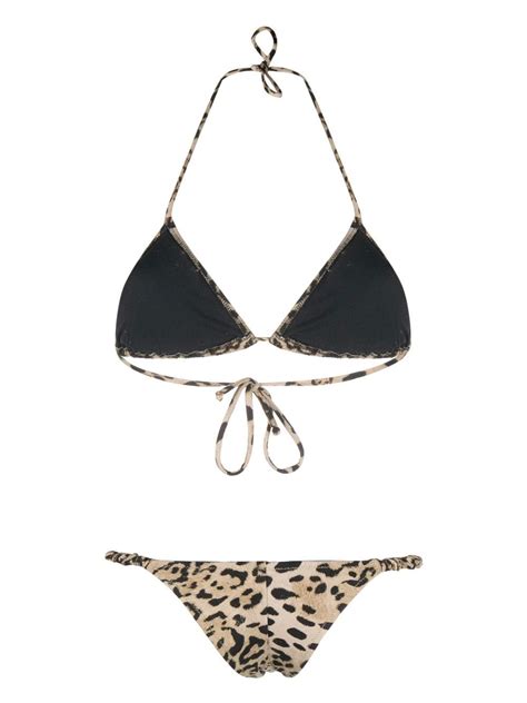 Reina Olga Leopard Print Halterneck Bikini Smart Closet