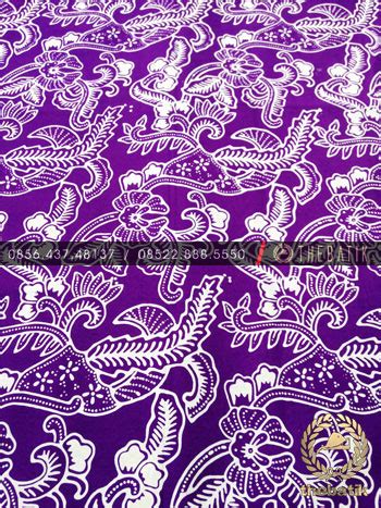 Jual Kain Batik Bahan Baju Meteran Motif Floral Kembang Ungu