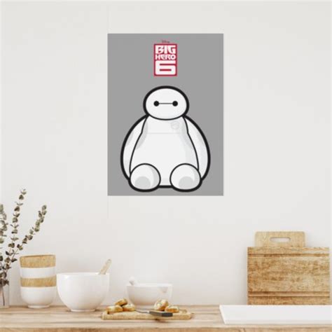 Classic Baymax Sitting Graphic Poster Zazzle