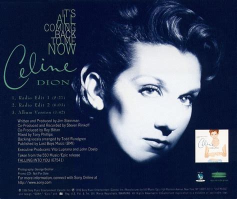 Celine Dion* - It's All Coming Back To Me Now (1996, CD) | Discogs