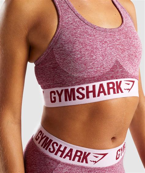 Gymshark Flex Sports Bra Beet Marl Chalk Pink 6