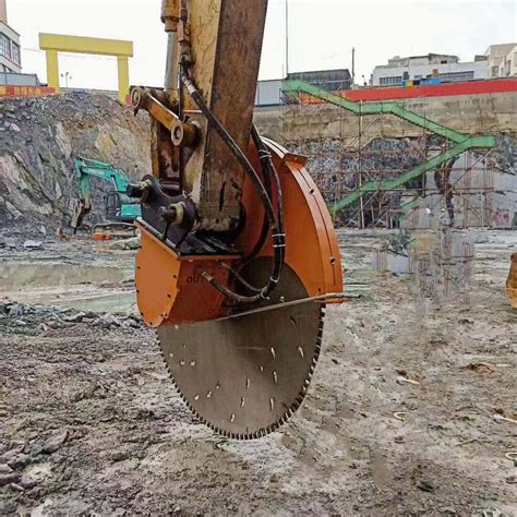 Granite Saw Cutter Hydraulic Excavator Rock Saw Attachment For Cutting