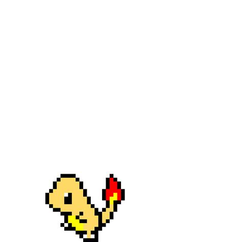 Shiny Charmander Pixel Art