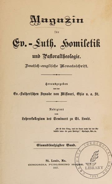 Magazin für Evangelisch Lutherische Homiletik und Pastoraltheologie