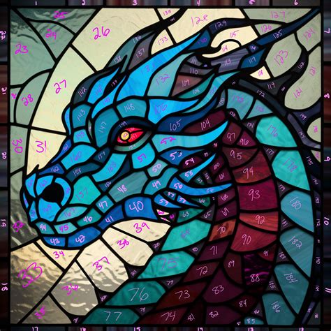 Dragon Stained Glass Pdf And Png Template Intermediate Stain Glass Project Stained Glass