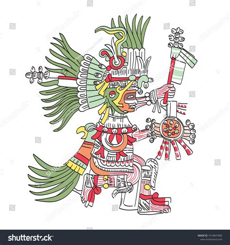 Huitzilopochtli Over Royalty Free Licensable Stock Illustrations