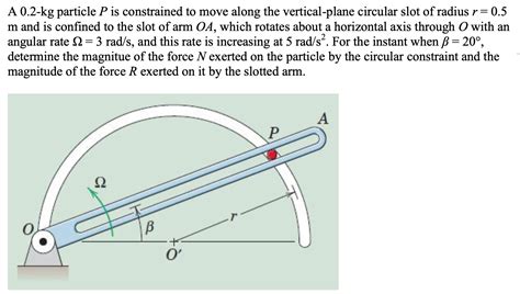 Solved A 0 2 Kg Particle P Is Constrained To Move Along The