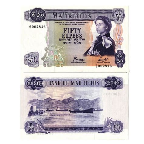 Nd Banconota Mauritius Rupees Elizabeth Ii P C Fds