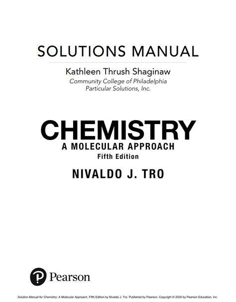 Chemistry A Molecular Approach 5th Edition Nivaldo Tro Solutions Manual Pdf