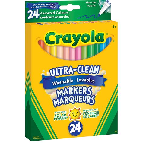 Marqueurs lavables Ultra Clean Crayola couleurs variées pointe fine