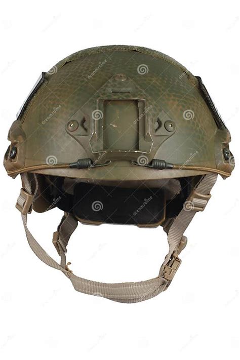 Us Army Kevlar Helmet With Infrared Tab Us Flag Stock Image Image