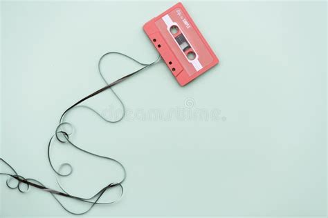 Flat Lay Of Cassette Tape Stock Photo Image Of Background 220995180