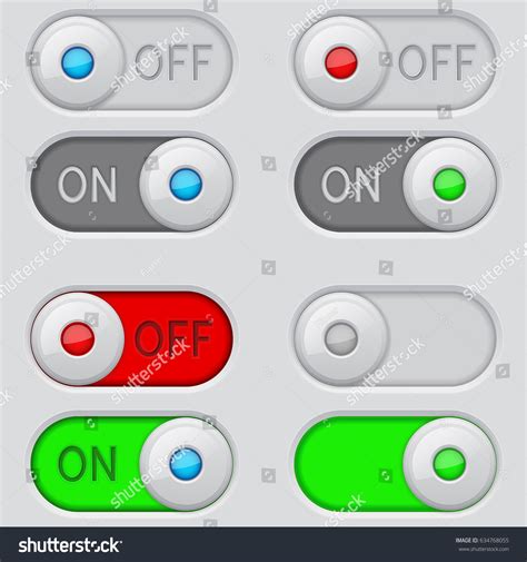 Toggle Switch Buttons On Off Vector Stock Vector Royalty Free