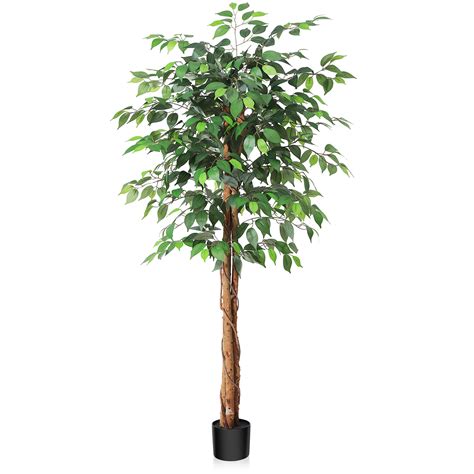 Primrue Adcock Faux Ficus Tree In Pot With Realistic Leaves And Natural