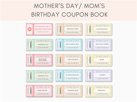 Free Printable Mothers Day Coupon Book
