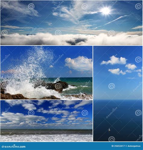 Collage Of Sea Landscapes Stock Image Image Of Rest 25653417